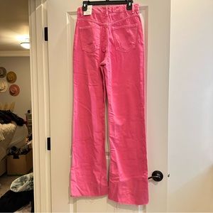 Wide leg pink denim